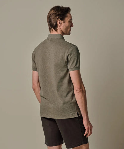 Polo stretch pique - lichtbruin