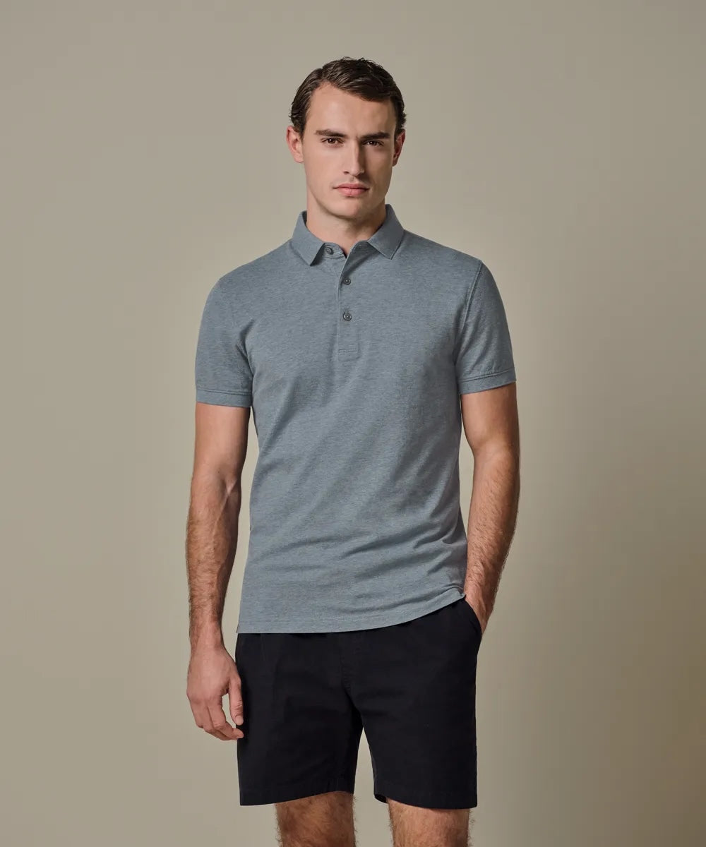 Polo stretch pique - blauw