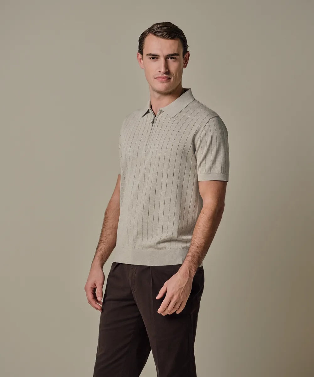 Polo quarter zip - beige