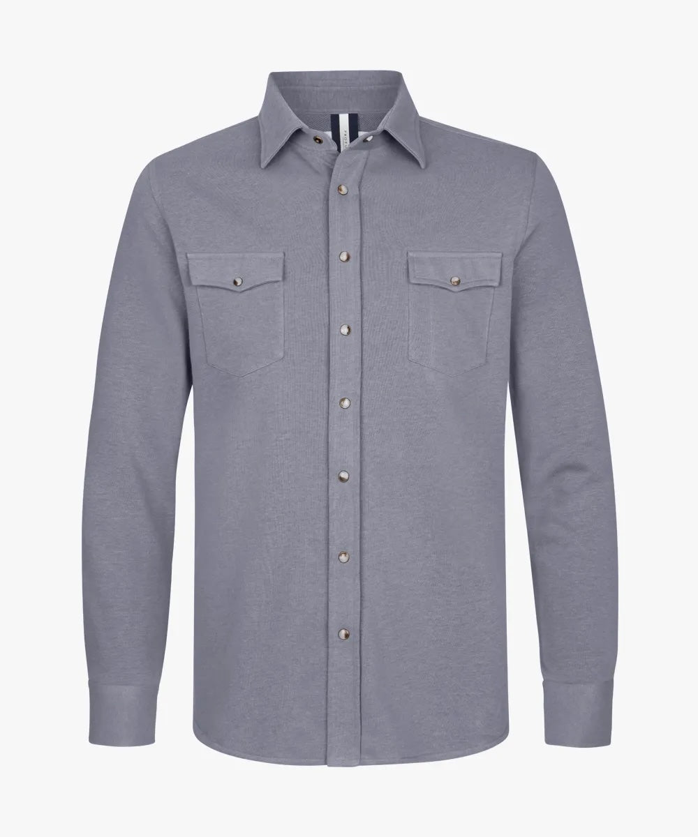 Overshirt French Terry- middenblauw