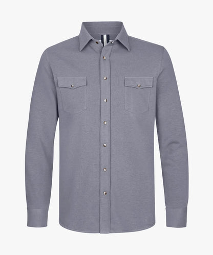 Overshirt French Terry- middenblauw