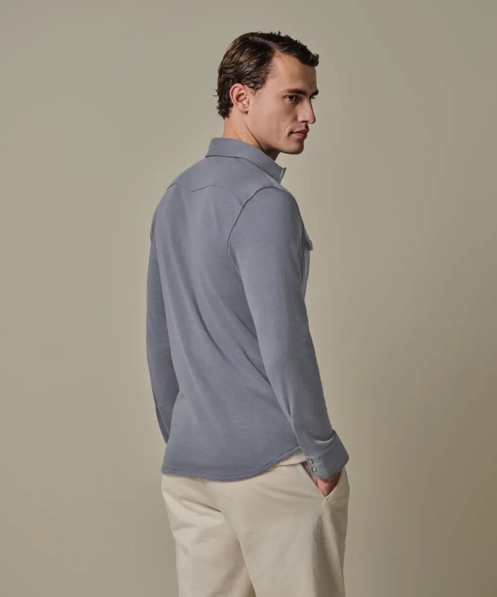 Overshirt French Terry- middenblauw