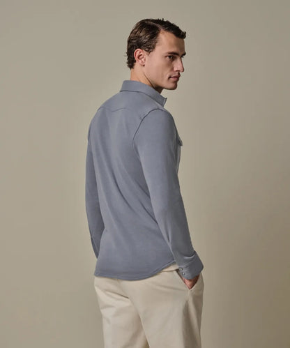 Overshirt French Terry- middenblauw