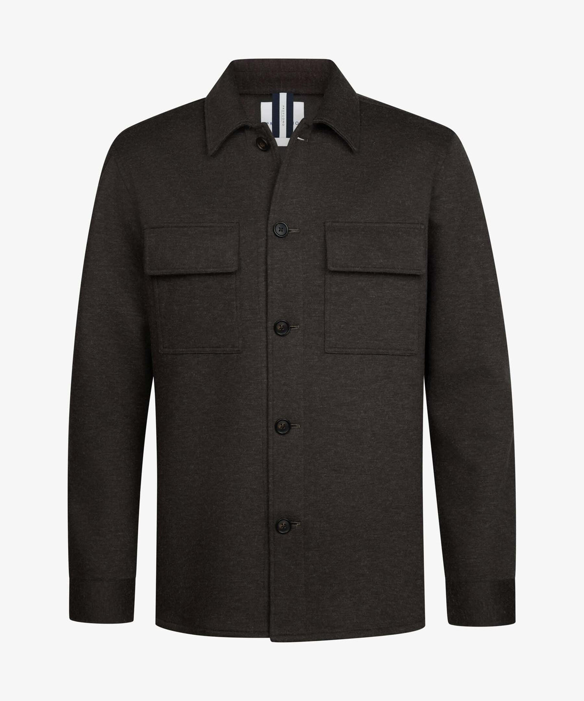 Overshirt knitted - donkerbruin