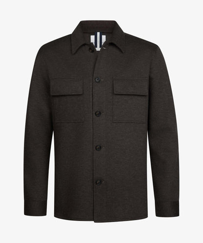 Overshirt knitted - donkerbruin