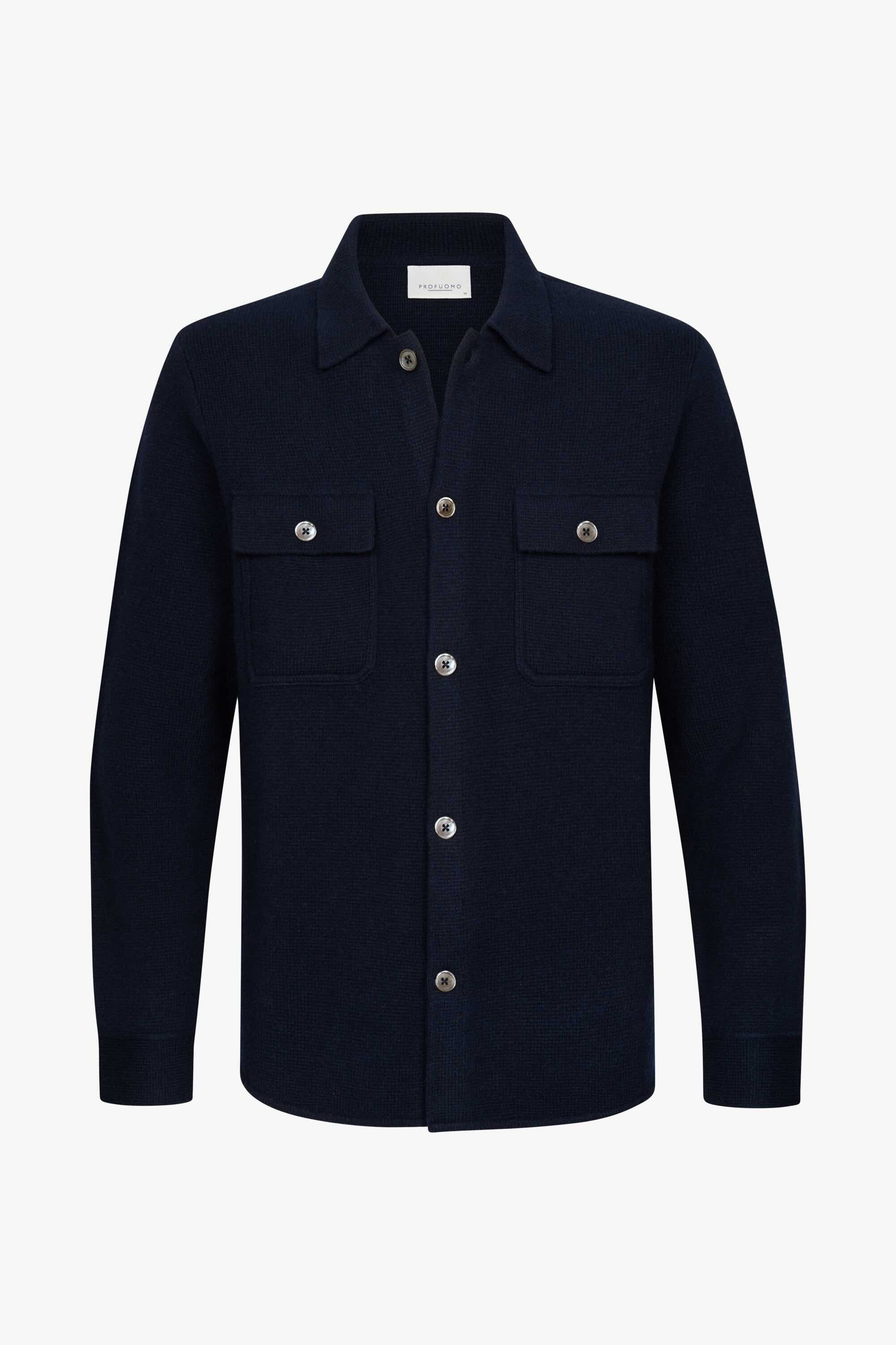 Overshirt merino wol - navy