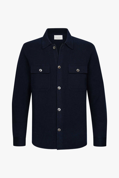 Overshirt merino wol - navy