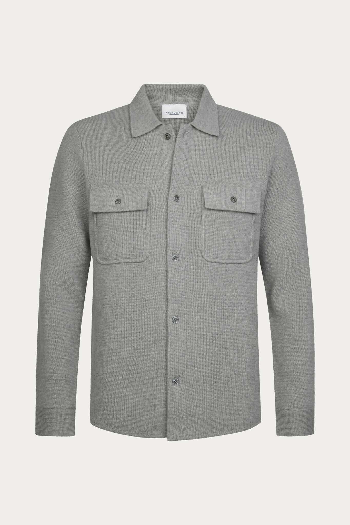 Overshirt merino wol - grijs
