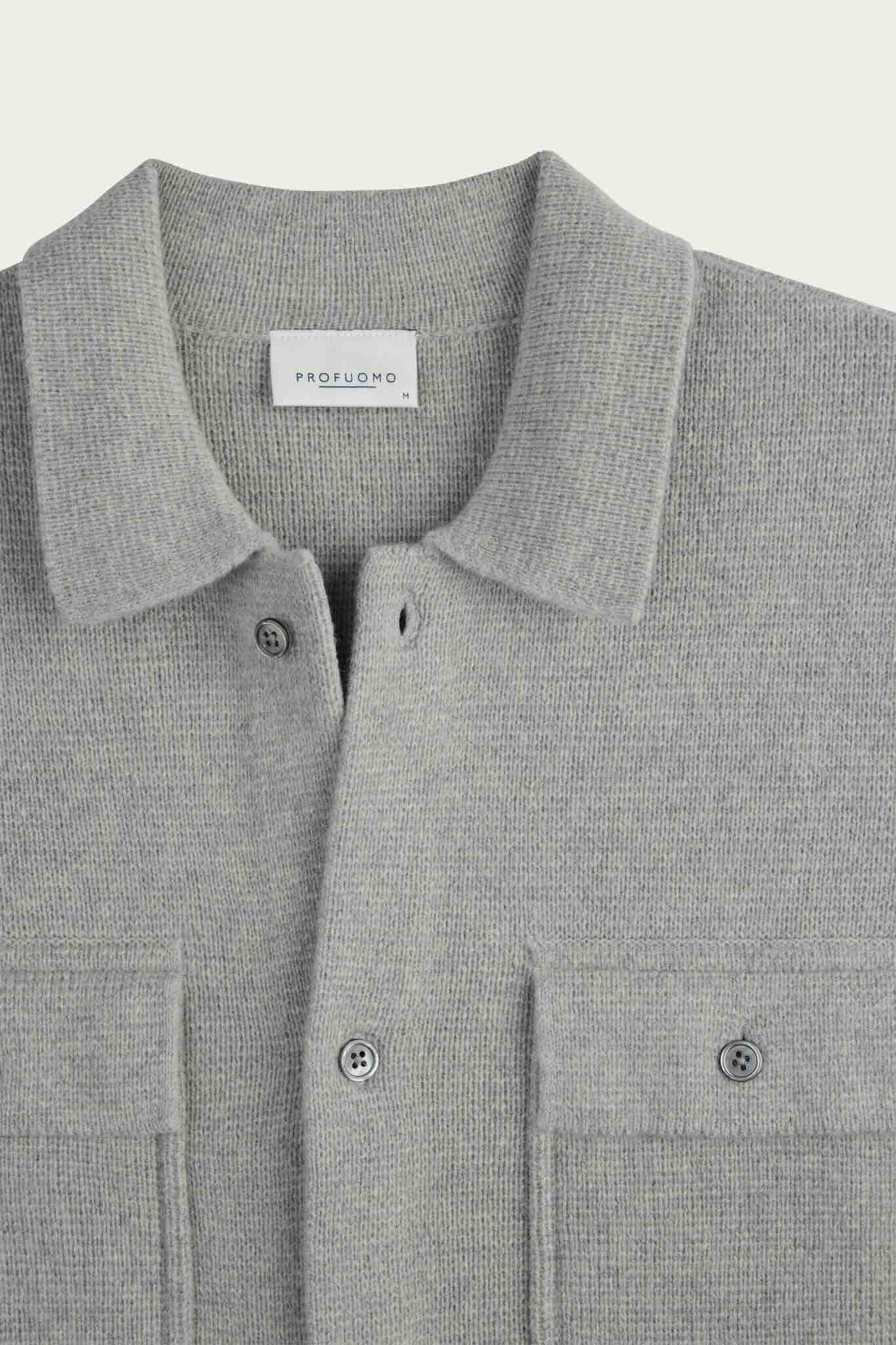Overshirt merino wol - grijs