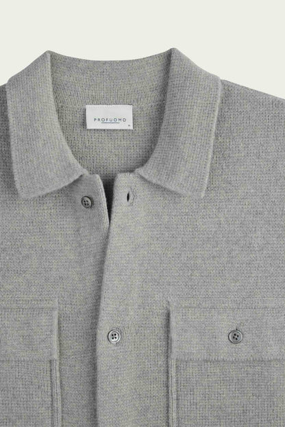 Overshirt merino wol - grijs
