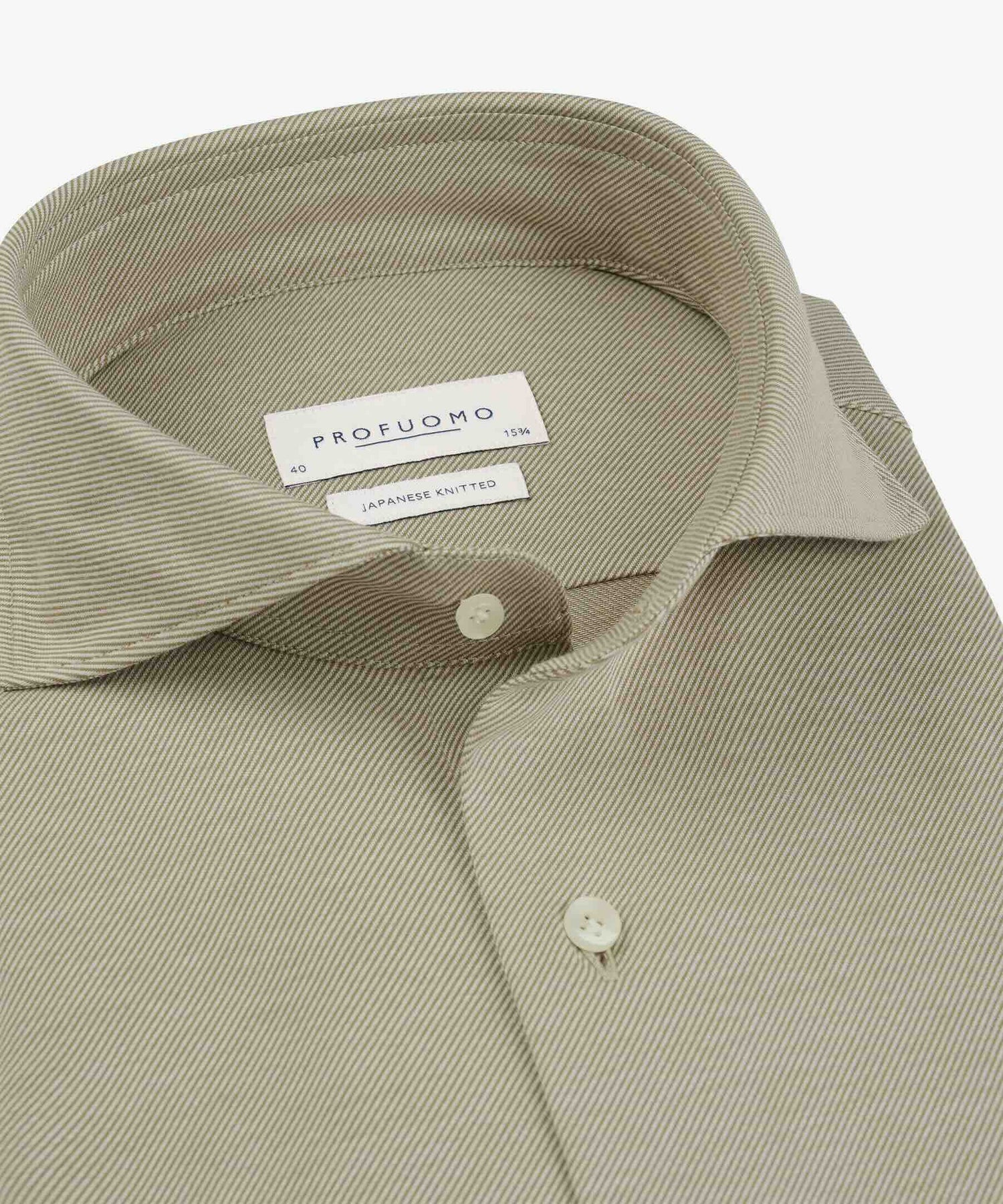 Overhemd twill Japanese Knitted - beige