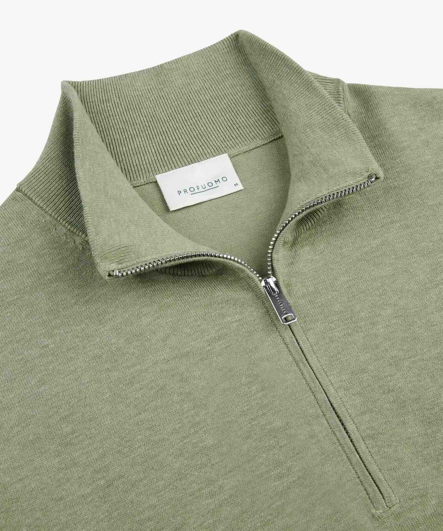 Trui quarter zip - groen