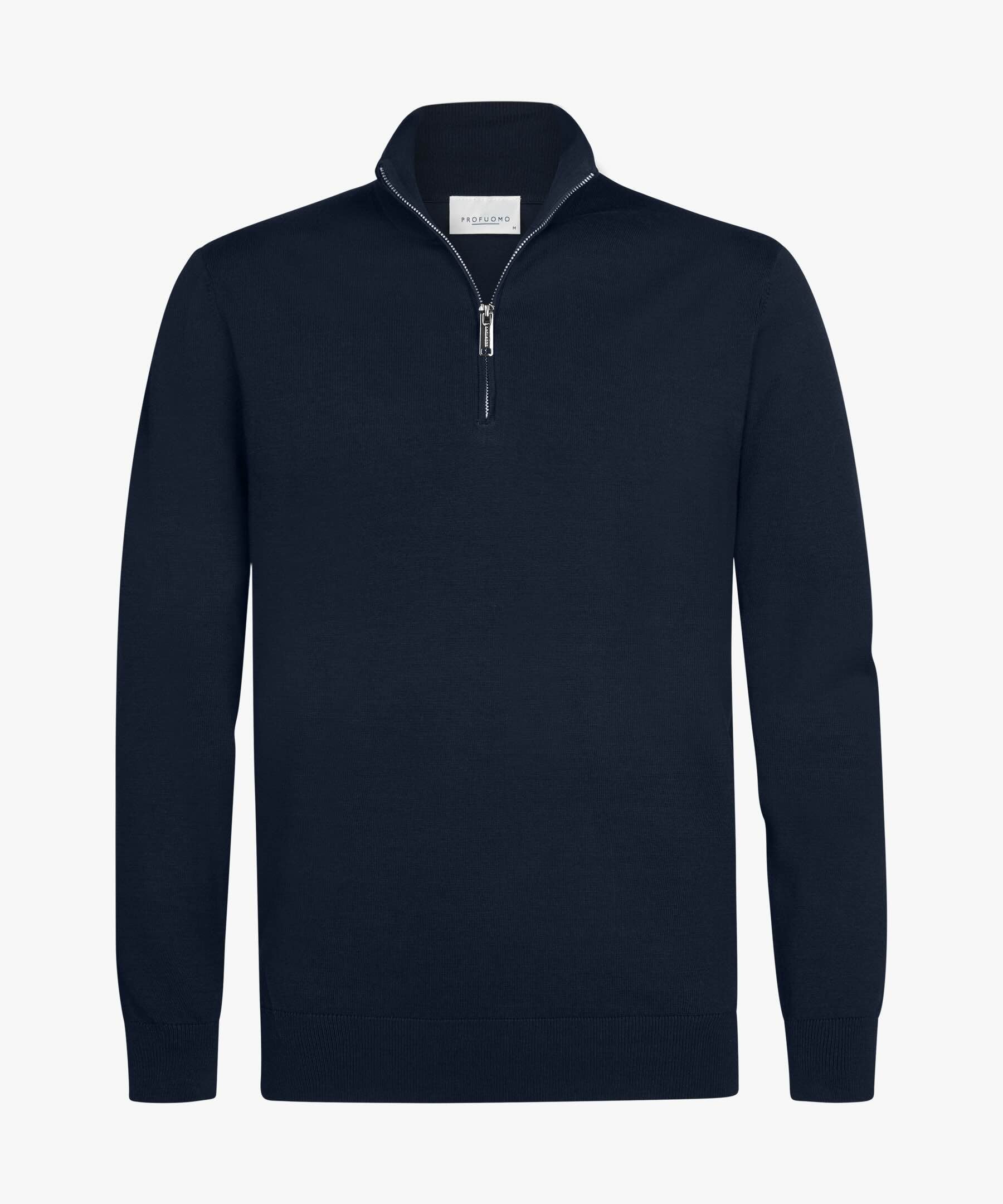 Trui luxury basic half zip - donkerblauw