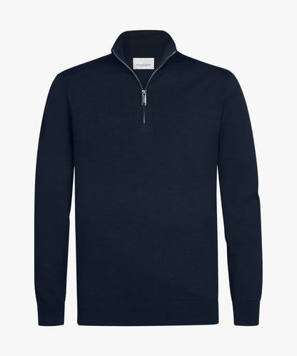 Trui luxury basic half zip - donkerblauw