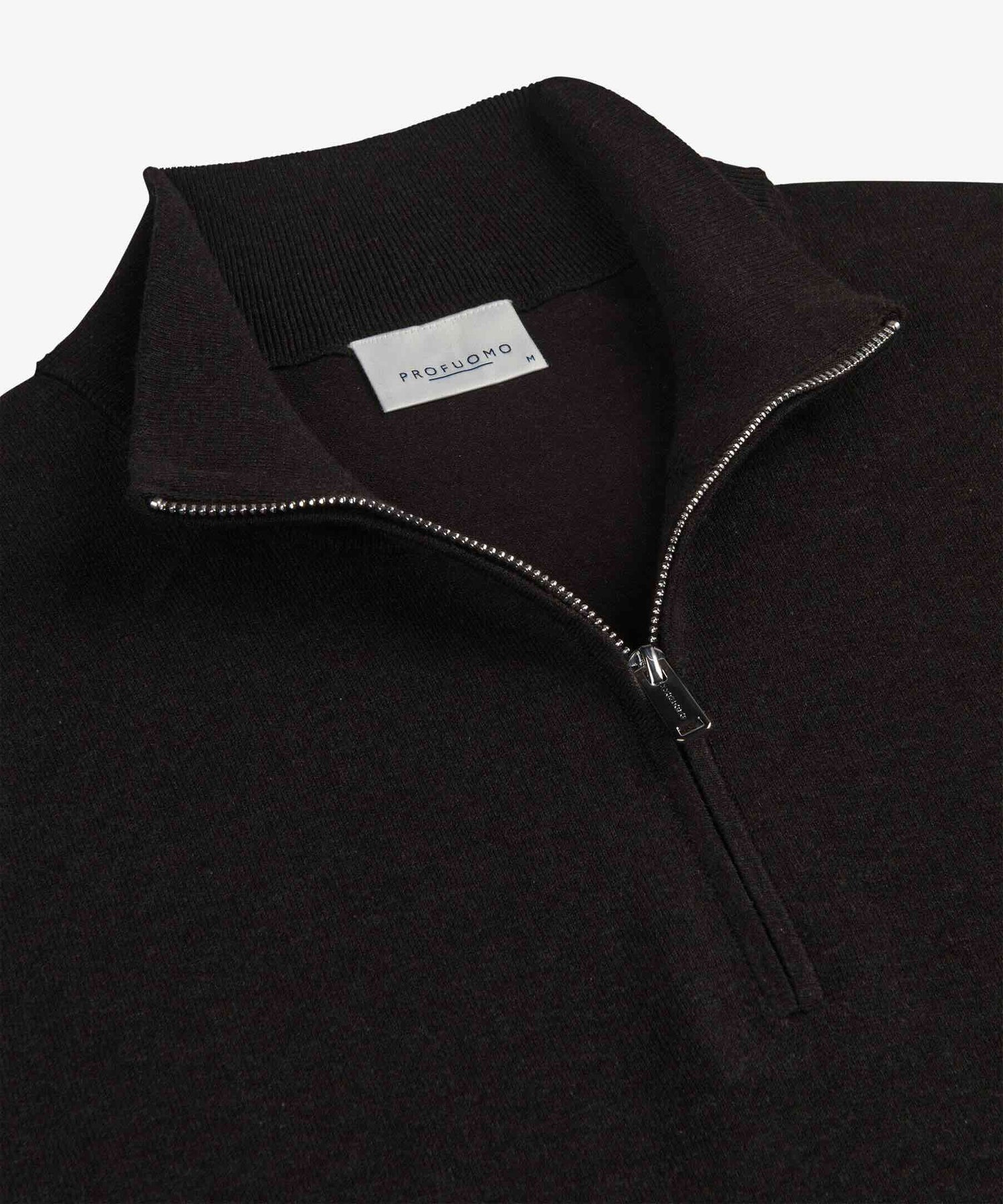Trui luxury basic half zip- donkerbruin