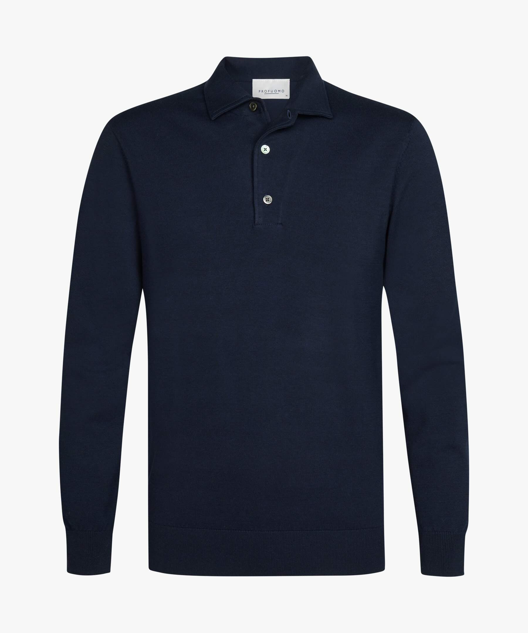 Trui luxury basic polokraag - donkerblauw