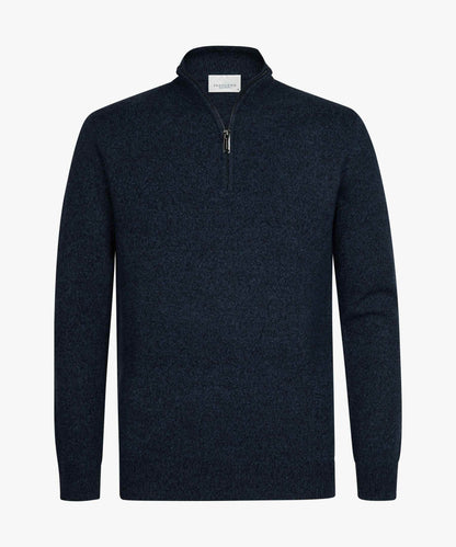 Trui two-tone halfzip - blauw