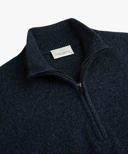 Trui two-tone halfzip - blauw