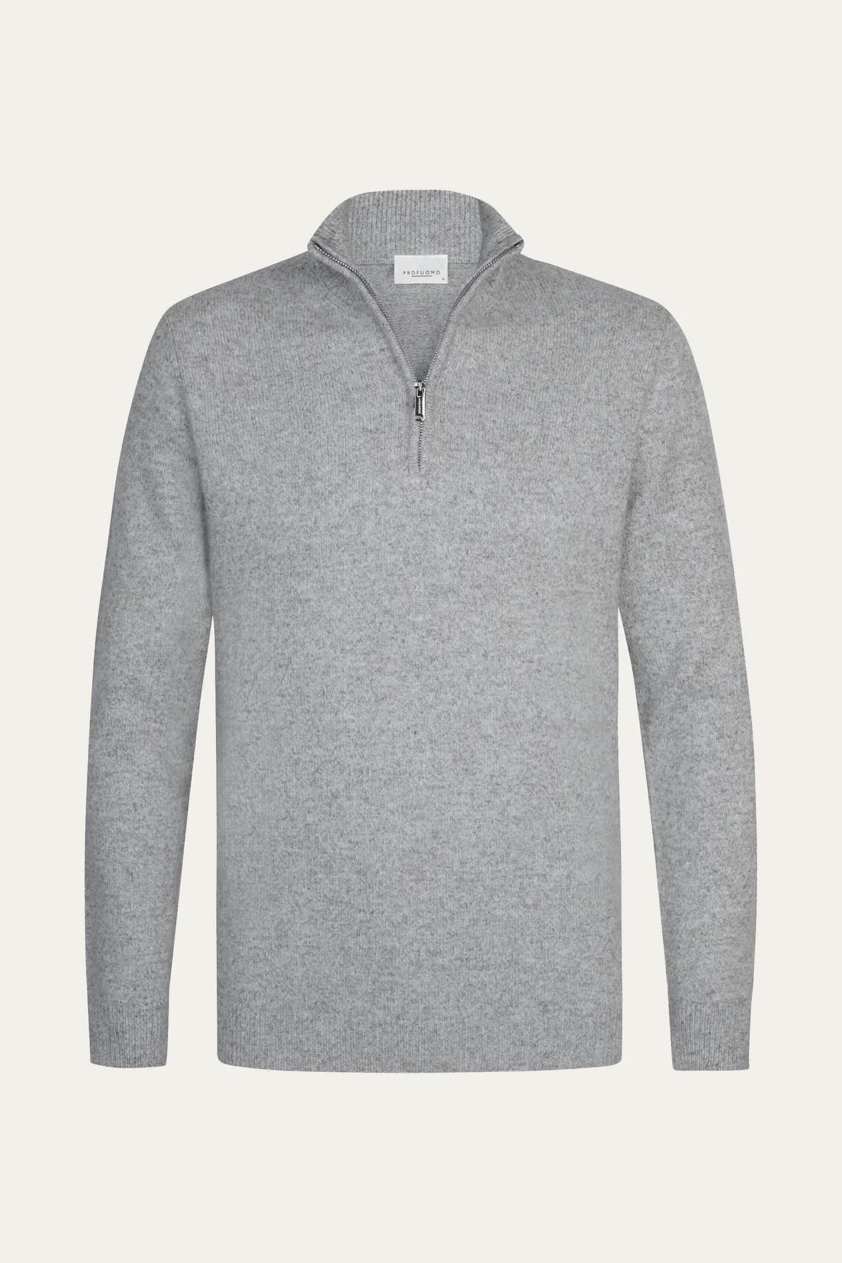 Trui two-tone halfzip - grijs