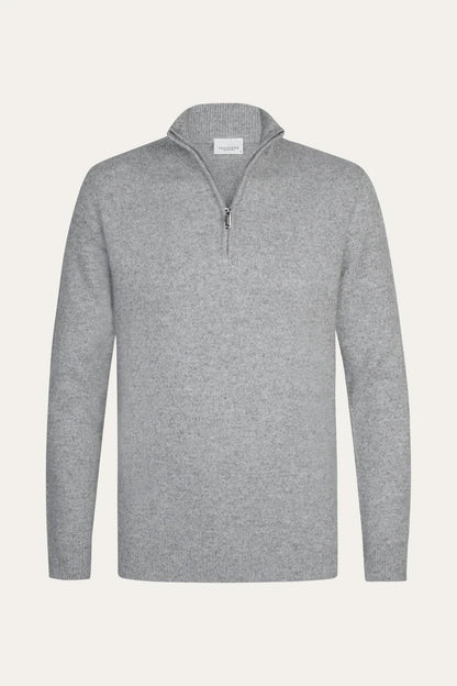 Trui two-tone halfzip - grijs
