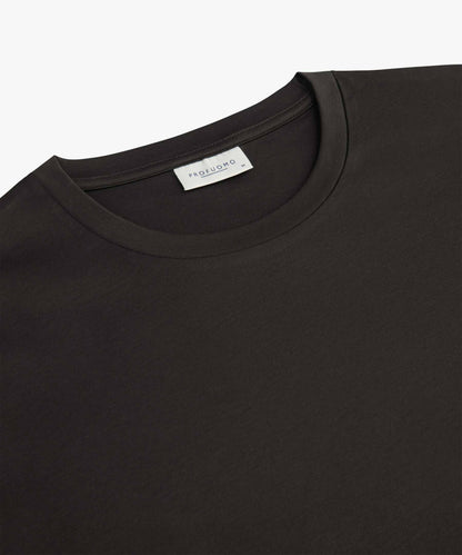 T-shirt pima katoen - donkerbruin