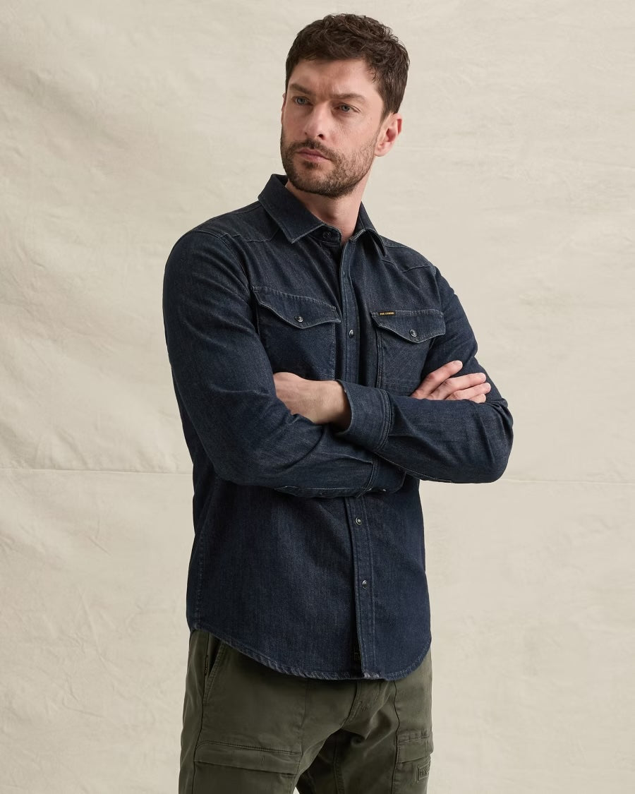 Overhemd denim - blauw