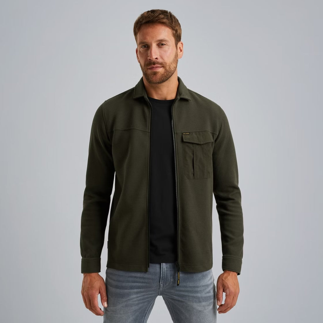 Overshirt met rits - groen