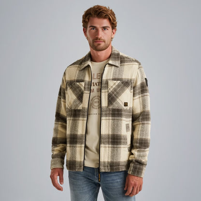 Overshirt geruit - beige