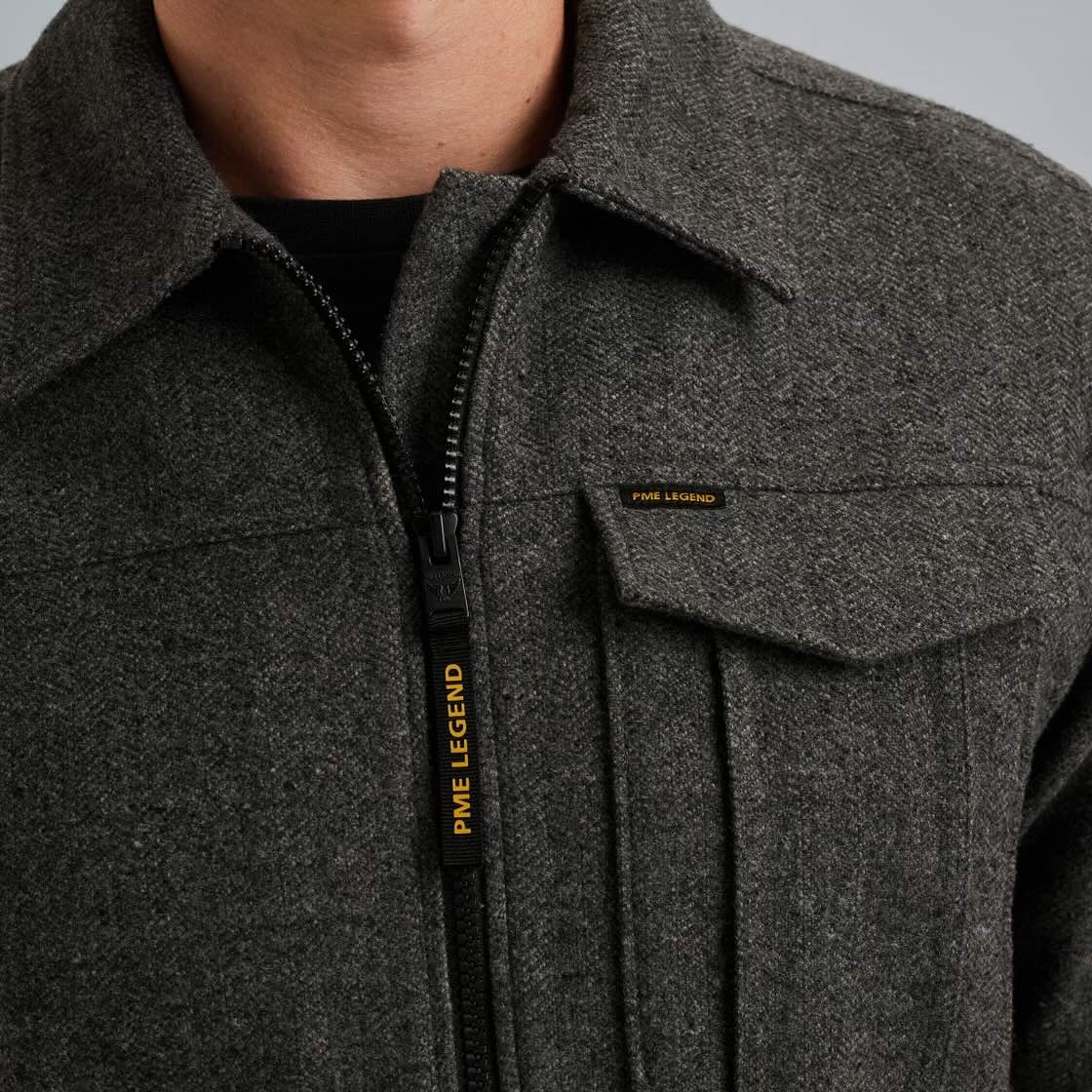 Overshirt met rits - grijs