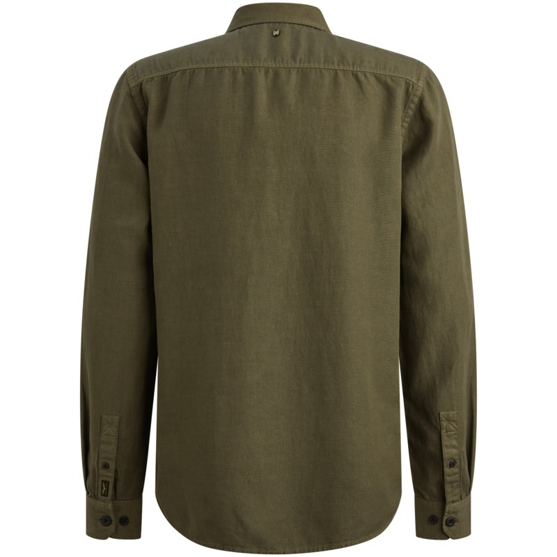 Overhemd katoen/linnen - groen