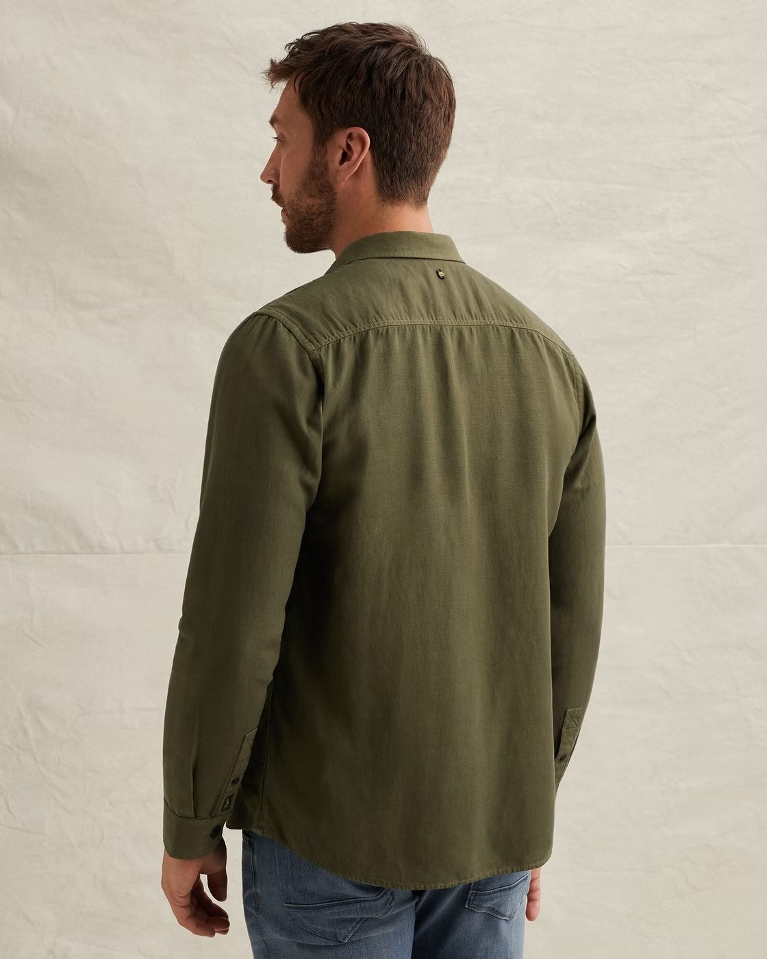 Overhemd katoen/linnen - groen