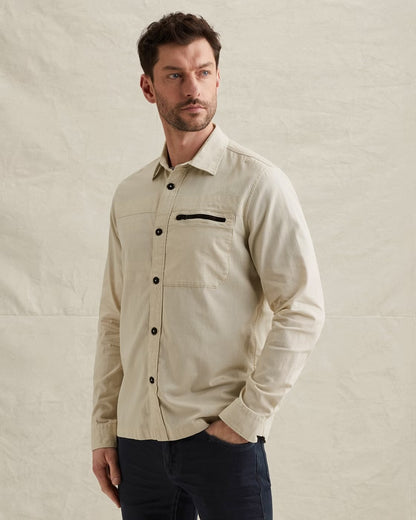 Overshirt met knoopsluiting - beige