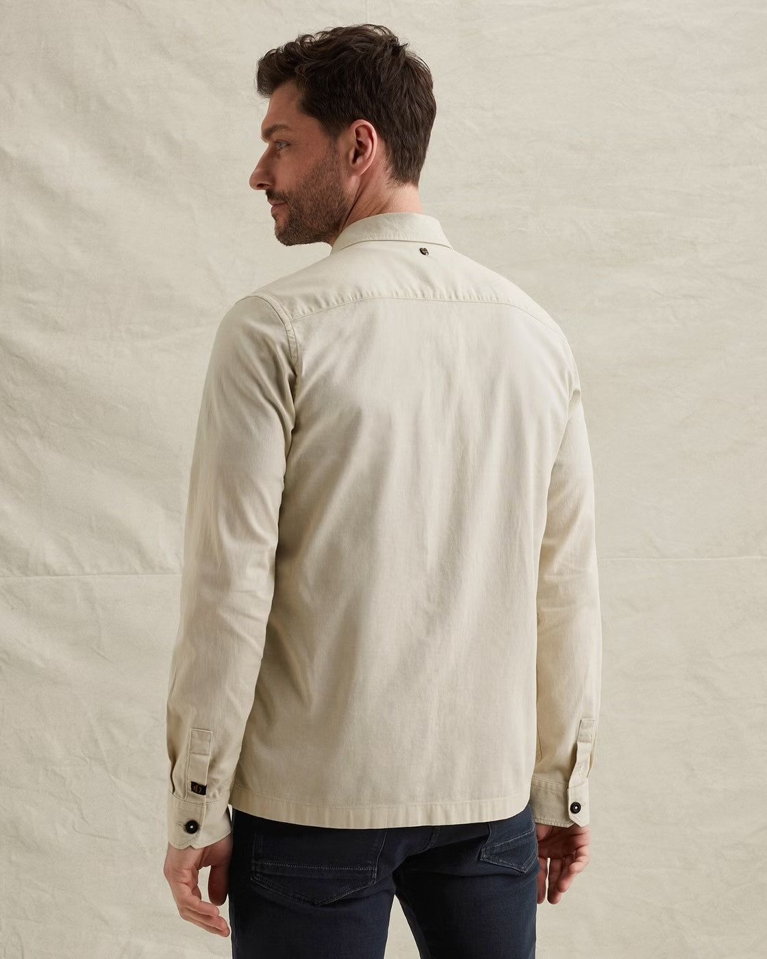 Overshirt met knoopsluiting - beige