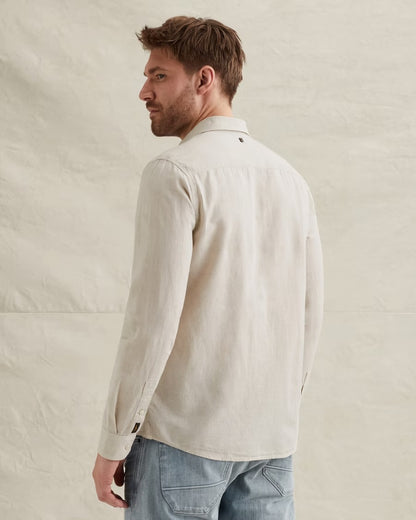 Overhemd katoen linnen - beige