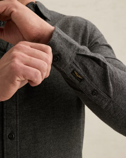 Overhemd met geborduurd logo - jet black