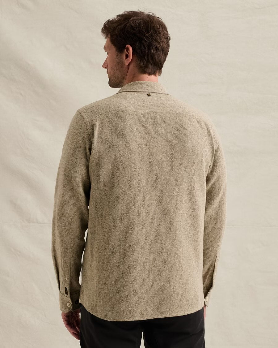 Overhemd flanel met borstzak - abbey stone