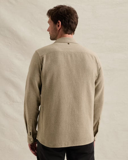 Overhemd flanel met borstzak - abbey stone