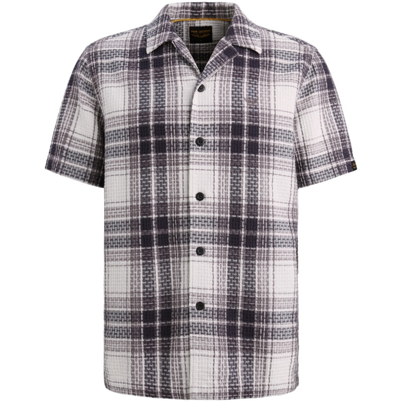 Overshirt geruit korte mouw - paars