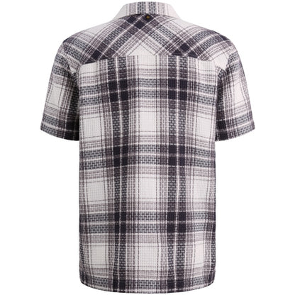 Overshirt geruit korte mouw - paars