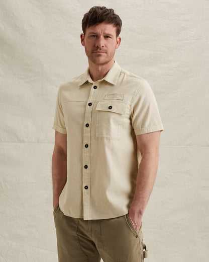 Overhemd korte mouw - beige
