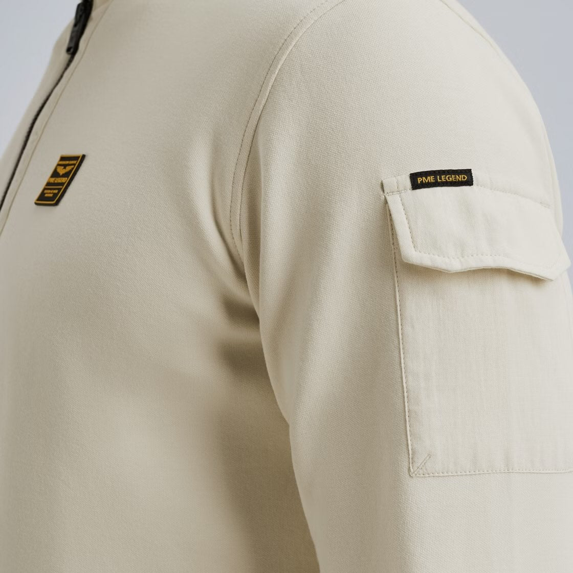 Sweater met halve rits - beige