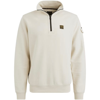 Sweater met halve rits - beige