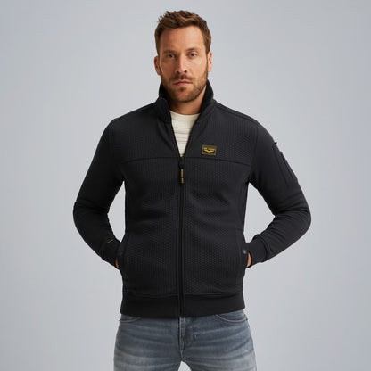 Vest sweat met rits - blauw