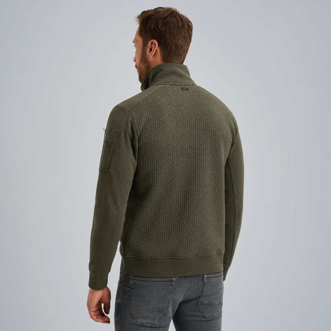 Vest sweat met rits - groen
