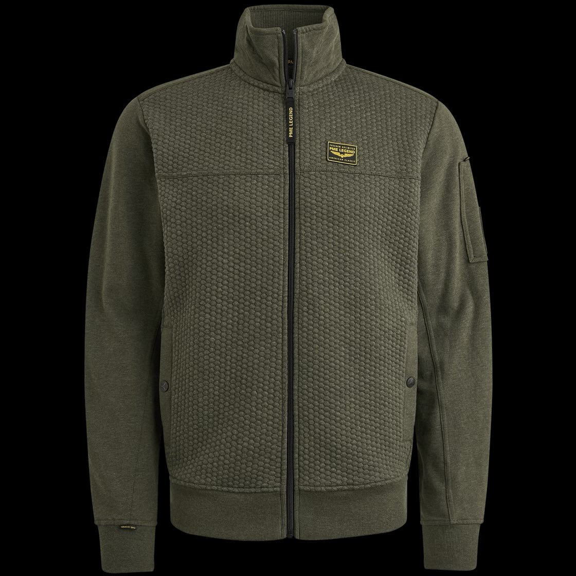 Vest sweat met rits - groen