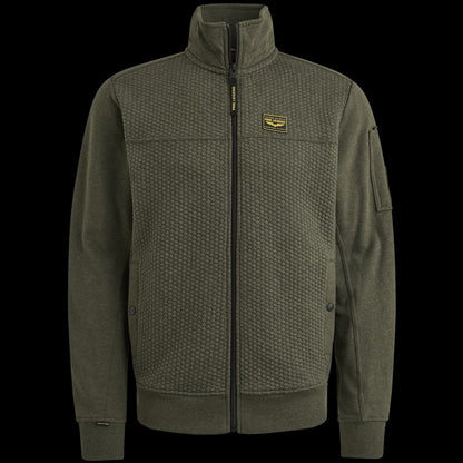 Vest sweat met rits - groen