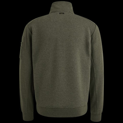 Vest sweat met rits - groen