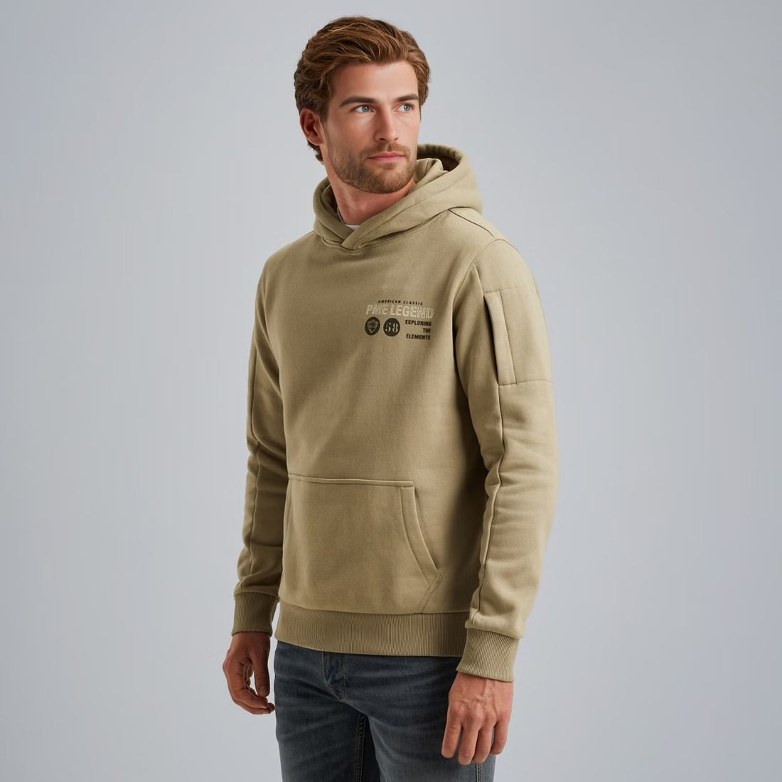 Hoodie met artwork - beige