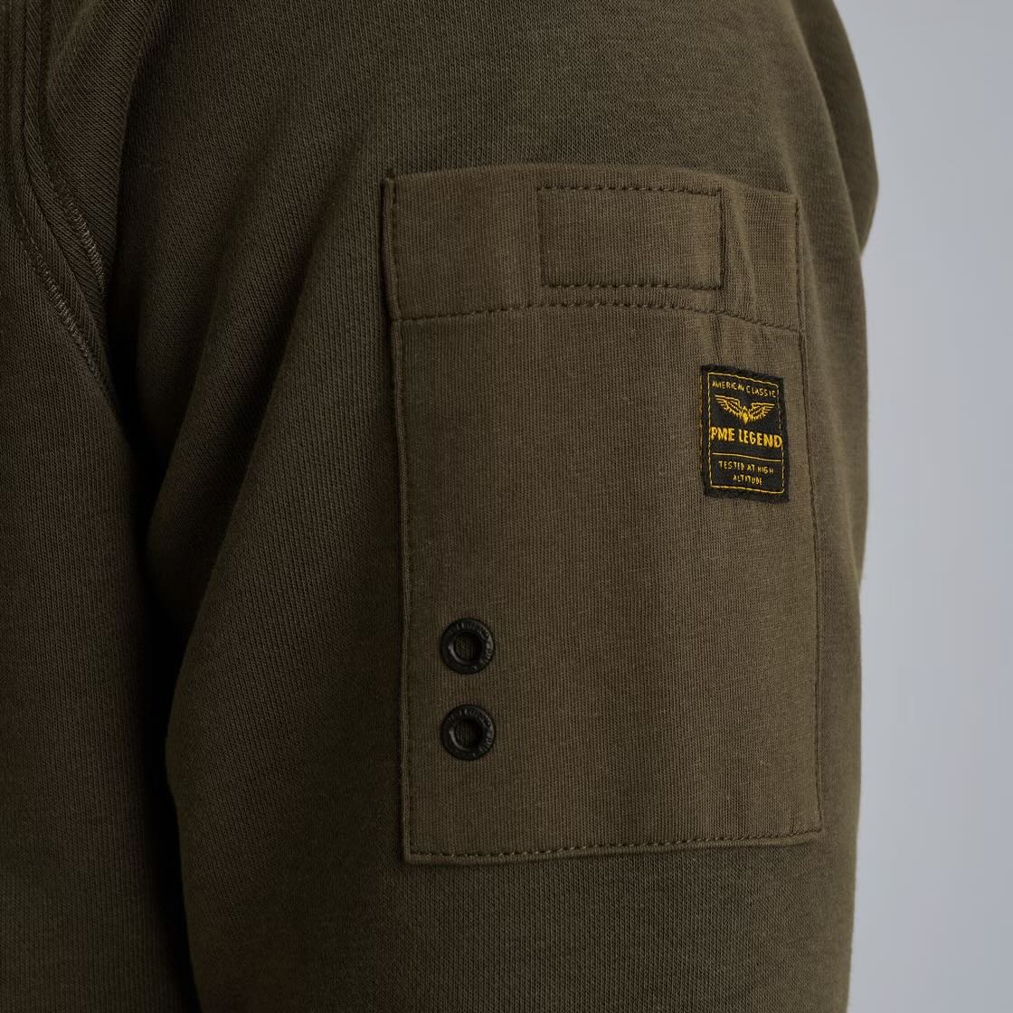 Sweater met flight pocket - groen