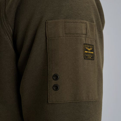Sweater met flight pocket - groen